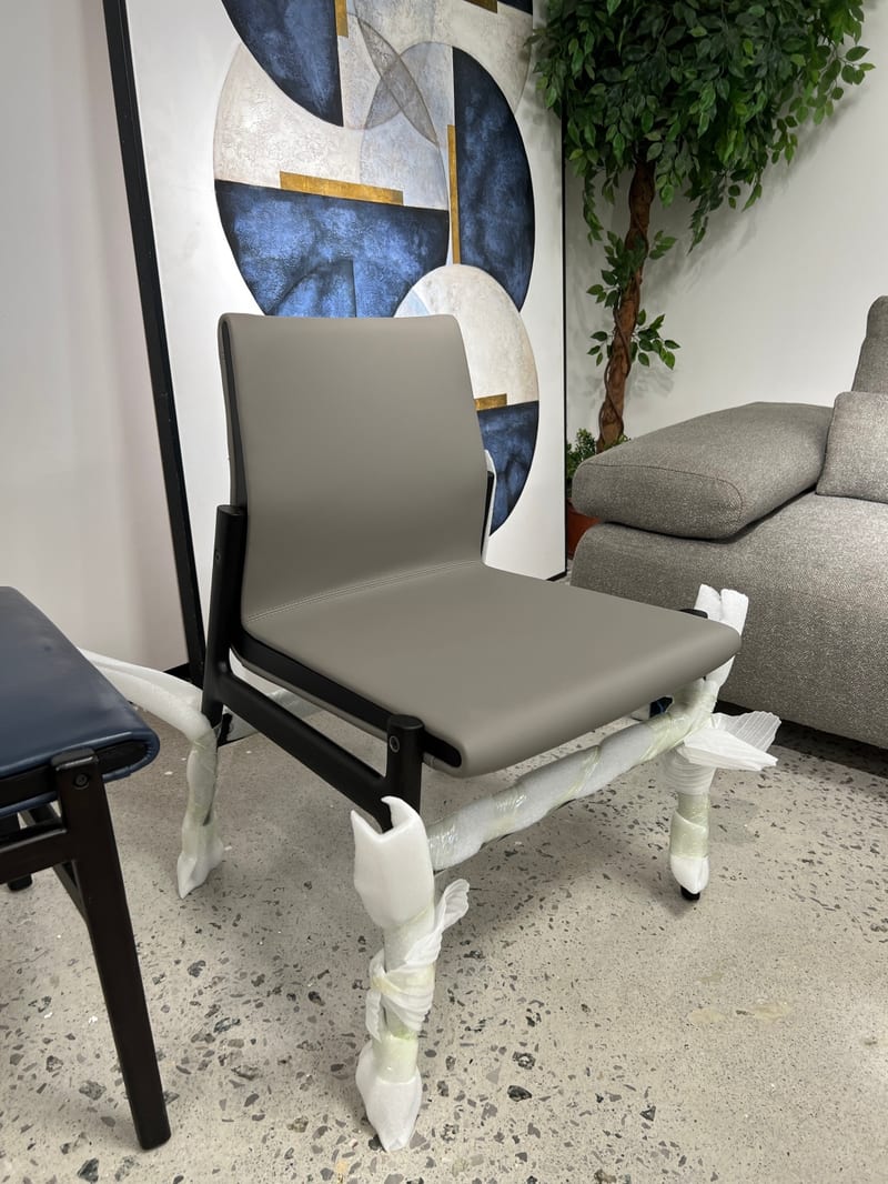 Deshang C-106BG Light Gray Faux Leather Dining Chair