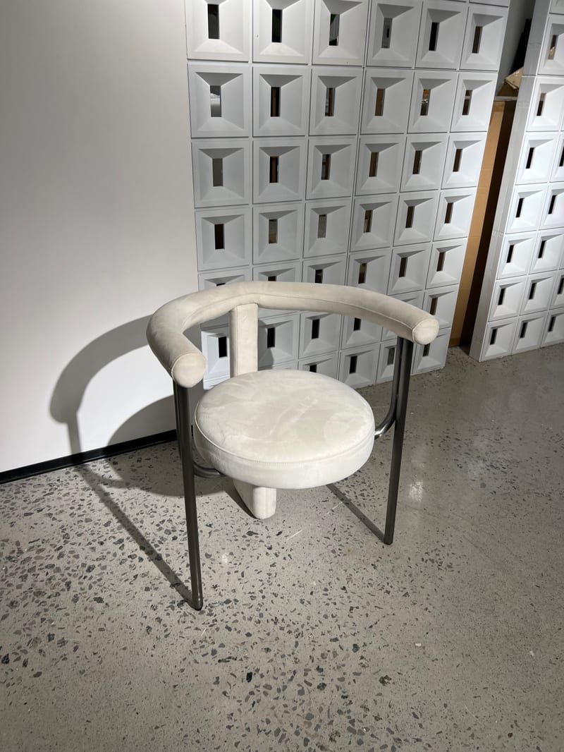 Deshang White Velvet Accent Chair