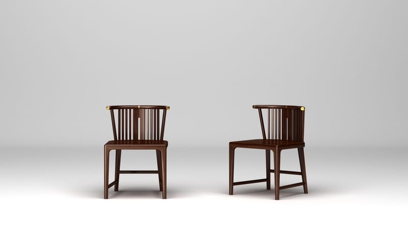 Dongsheng Furniture Yueji New Chinese Solid Walnut Dining Chair