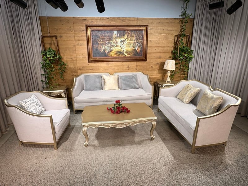 SF-723 French Style Birch Frame 3-Piece Sofa Set