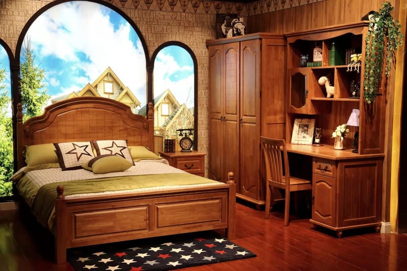 Oak Cloister Kids Solid Wood Bed