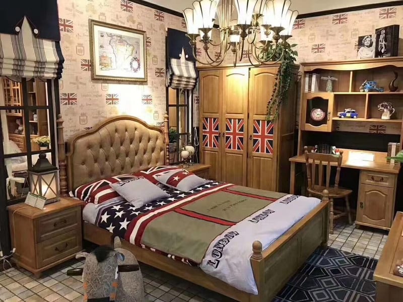 Oak Cloister Cottage Kids Leather Bed