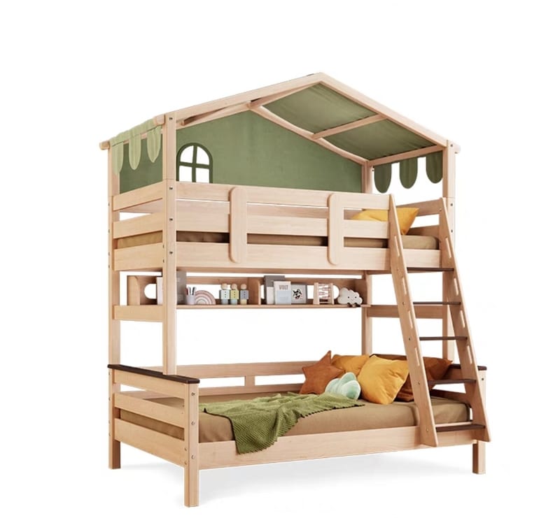 Qicai Rensheng Treehouse Solid Birch Bunk Bed