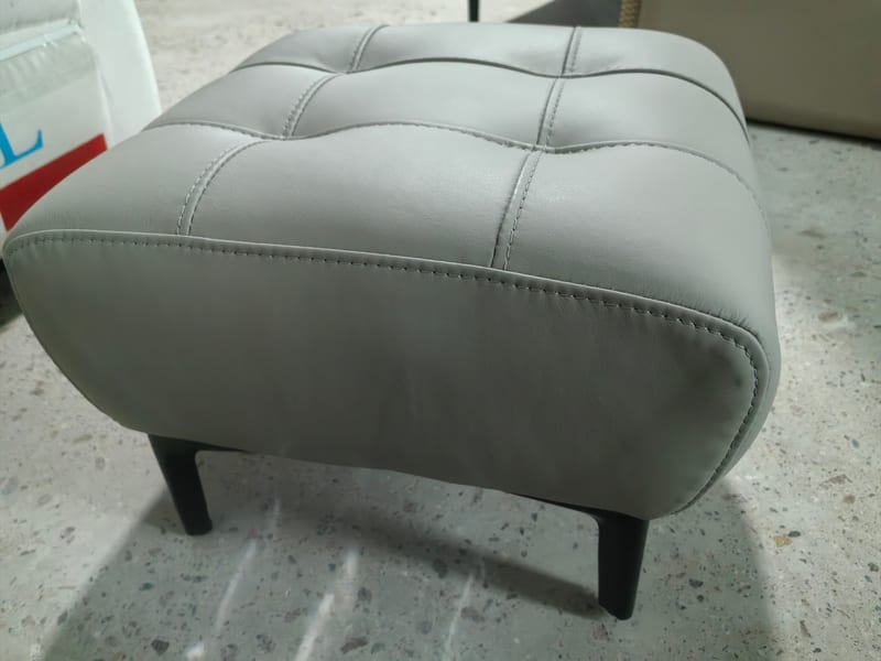 Modern Light Gray Leather Kids Stool
