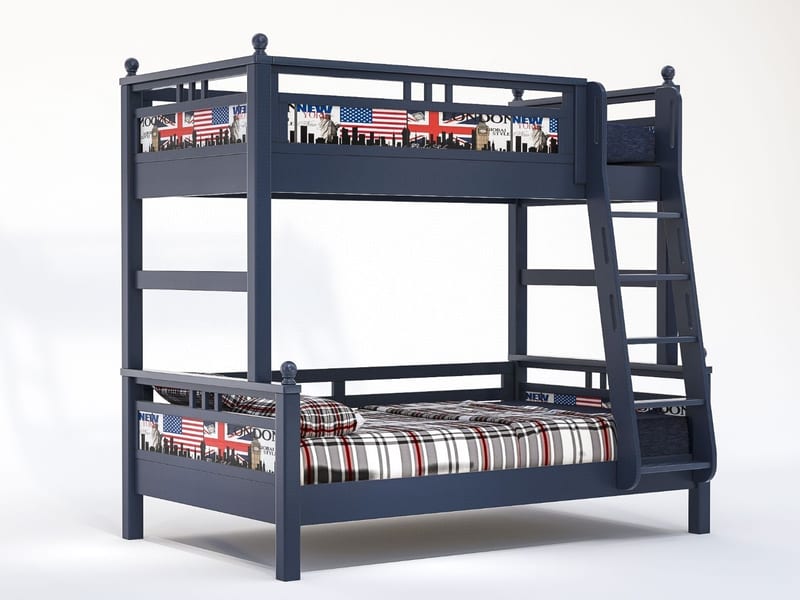 Qicai Rensheng Kale Wu Solid Wood Bunk Bed with Hanging Ladder