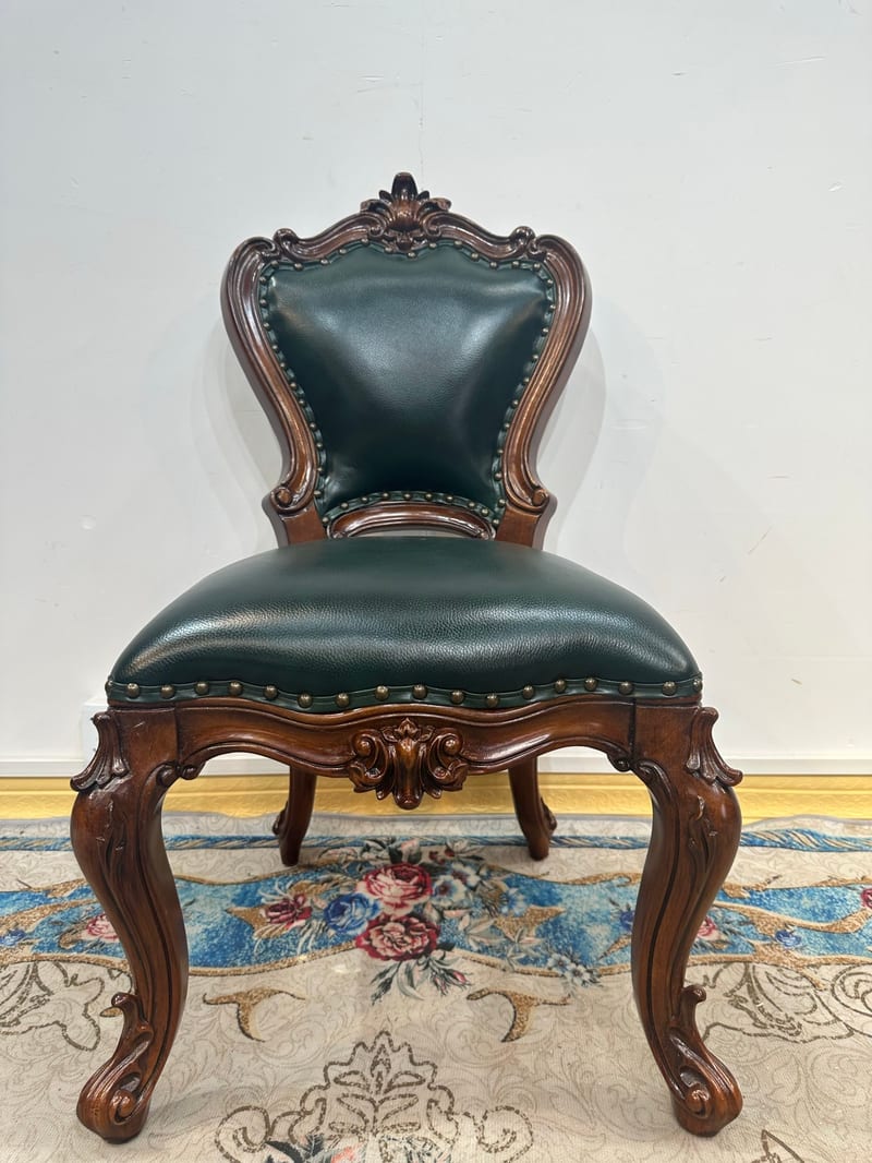 Guangdong Brand ZD806 American Mahogany & Leather Vanity Stool