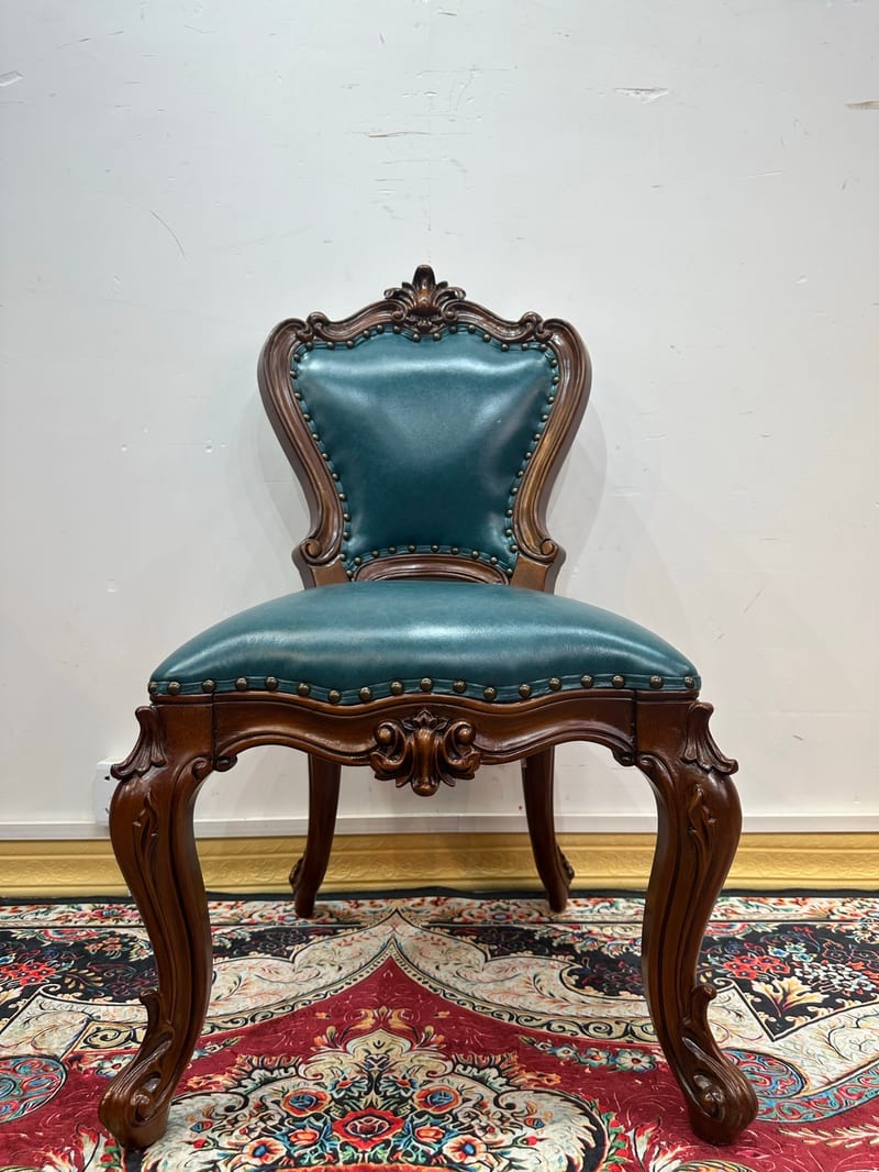 Guangdong Famous Brand American Solid Mahogany Leather Vanity Stool ZD002