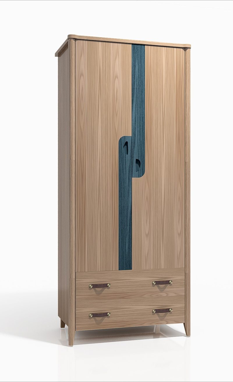 Beiou Muyu Solid Wood Double-Door Kids Wardrobe