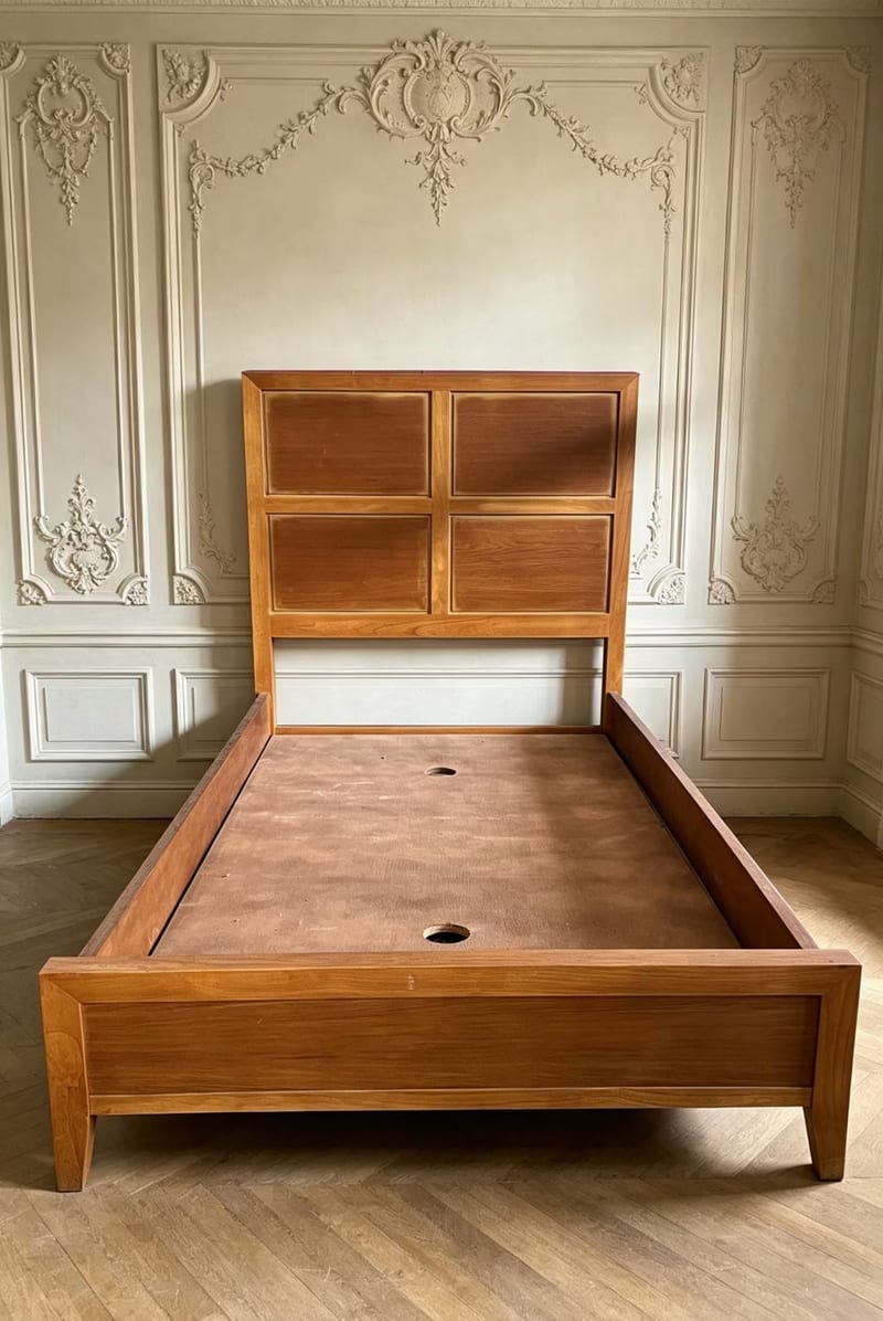 American-Style Solid Wood Kids Bed, 1m, Light Brown