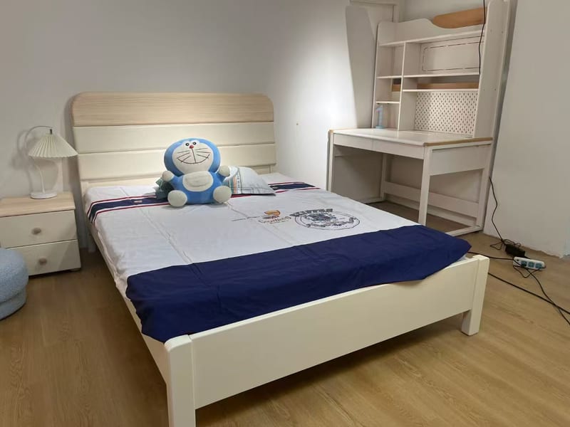 Premium Kids White Cherry Solid Wood Bed