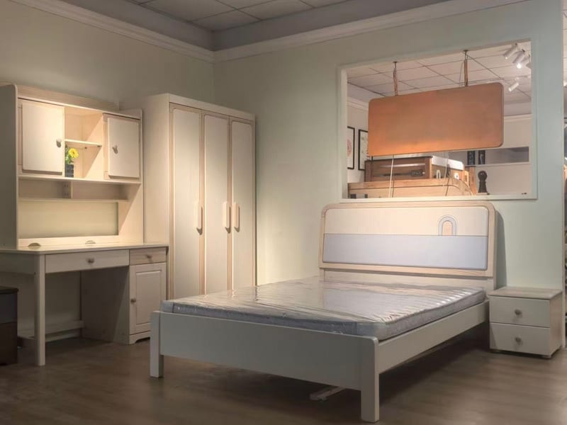 White Cherry Solid Wood 2-Door Wardrobe