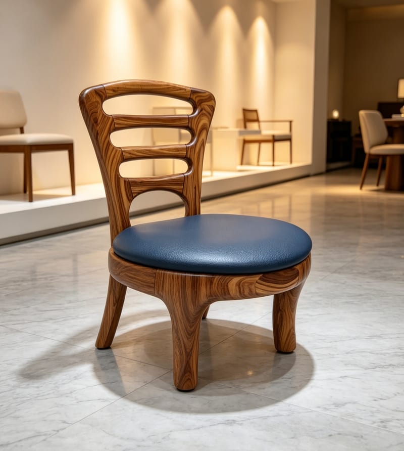 Weishi Wujin Solid Wood Kids Chair, Leather Seat