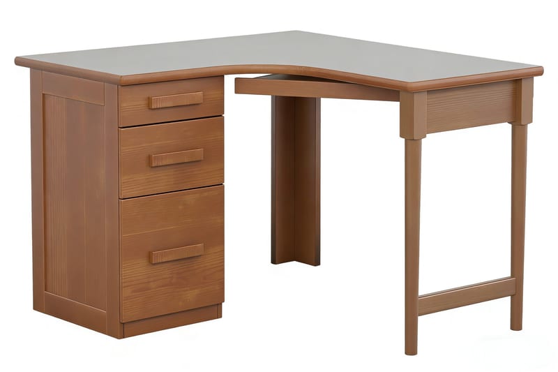 Qicai Rensheng Kalewu Solid Pine Kids Corner Desk, Natural