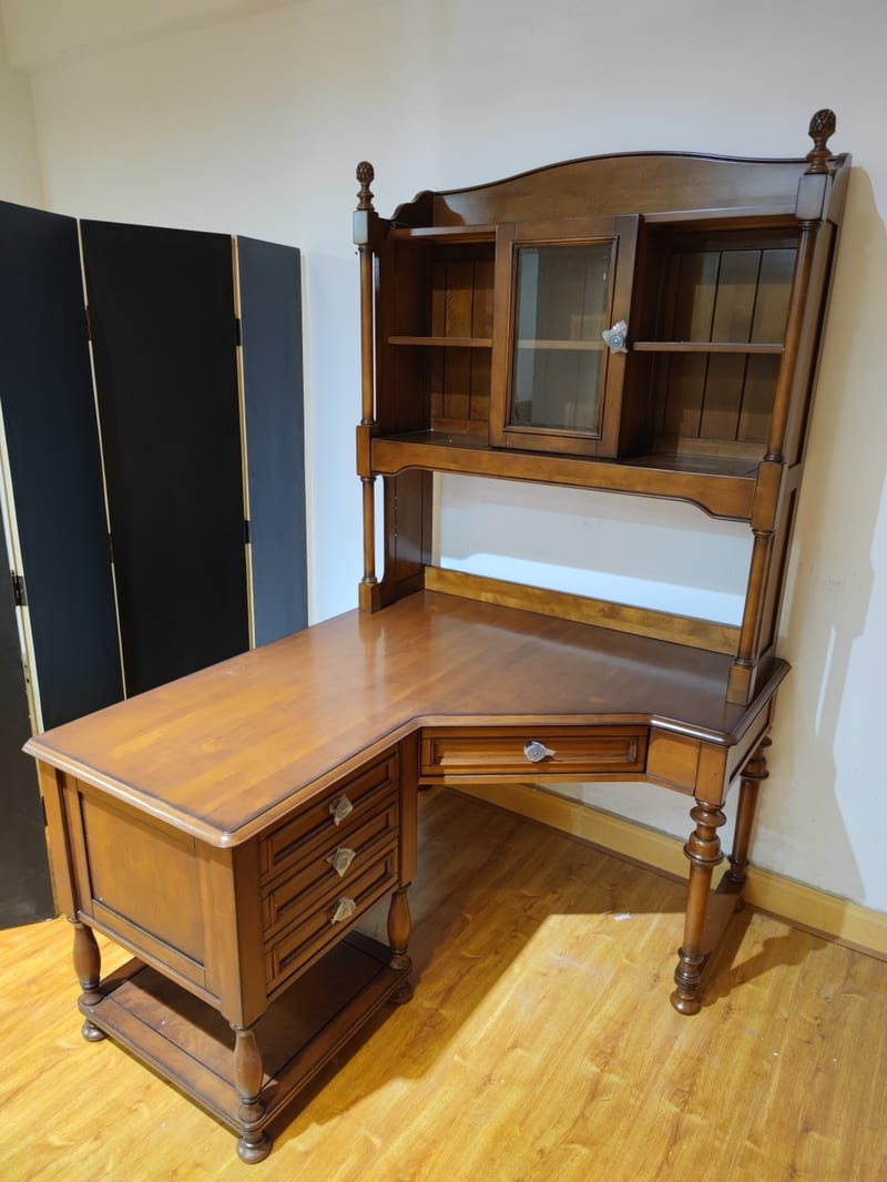 Qicai Rensheng VEG Kids Desk and Bookshelf Set in Solid Russian Birch