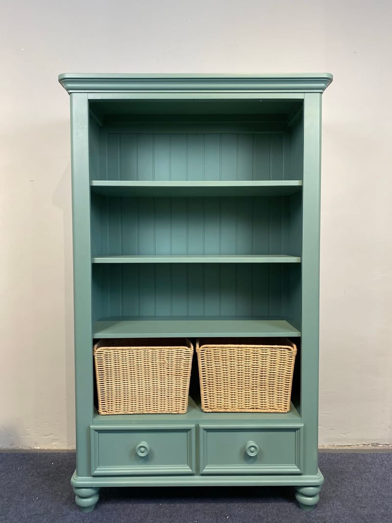 G481-7200 Kids Solid Wood Bookcase with Drawer & Bin, Teal