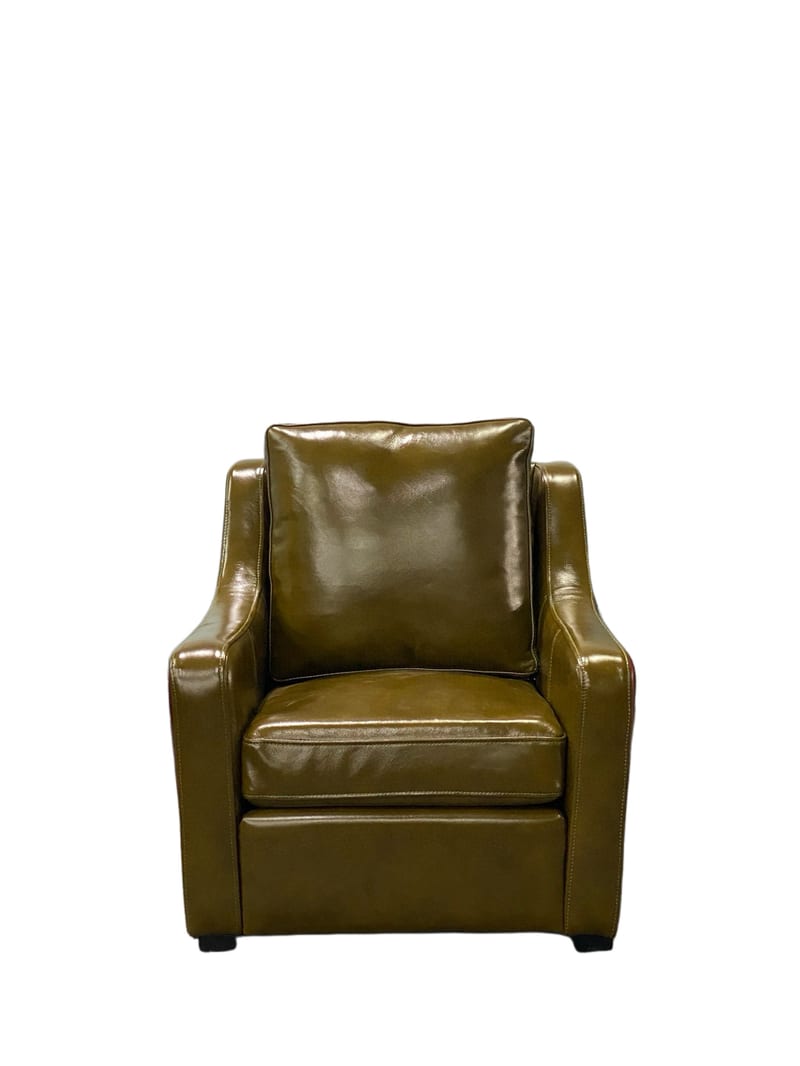 Full Leather Kids Chair Olive Green & Burgundy