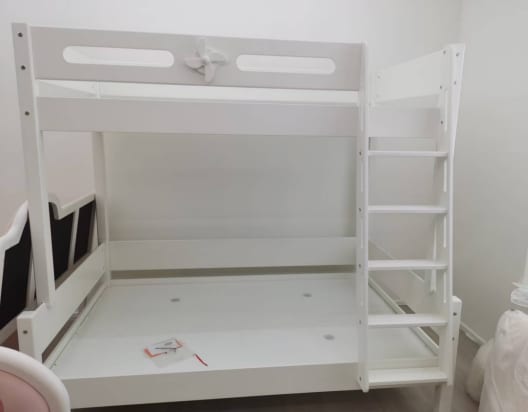 Qicai Rensheng Solid Wood Kids Bunk Bed in White