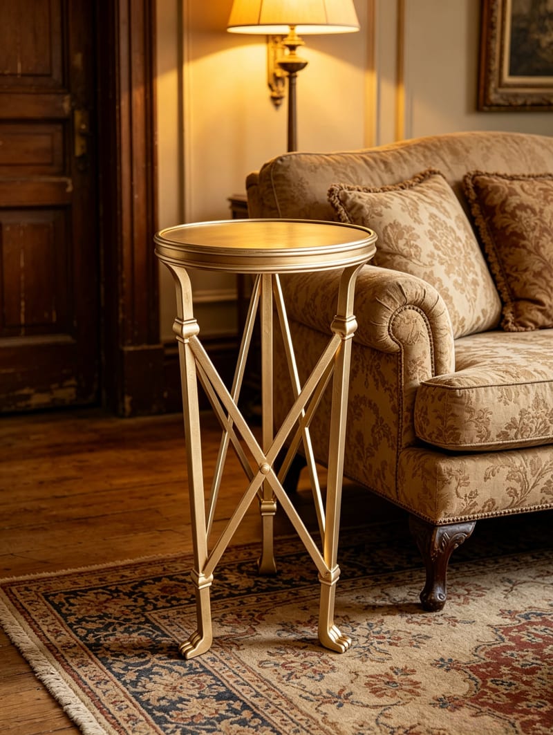 LIFEDBO Rose Gold Hand-Carved Round Tall Plant Stand