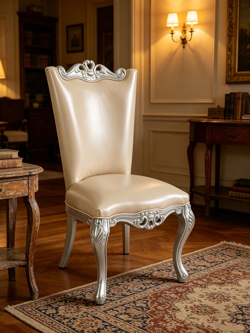 LIFEDBO LY-1005-S French Solid Wood Dining Chair, Champagne Gold