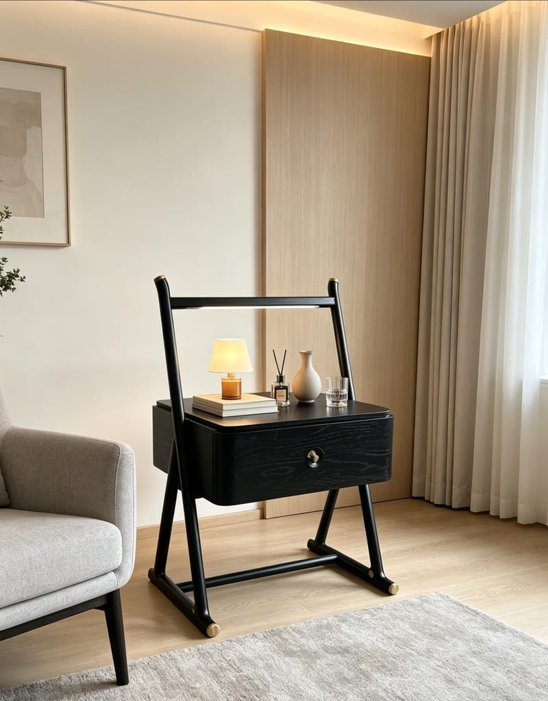 China Concept Wudai 501 Ash Solid Wood Nightstand