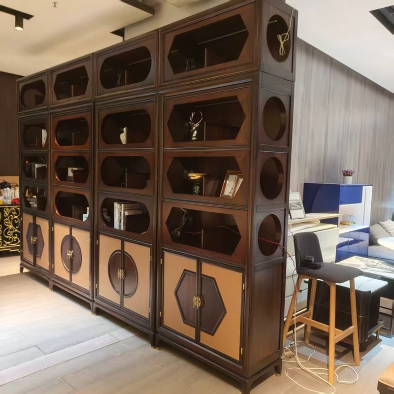 Wujinmu Solid Wood Modular Bookcase with Sensor Light