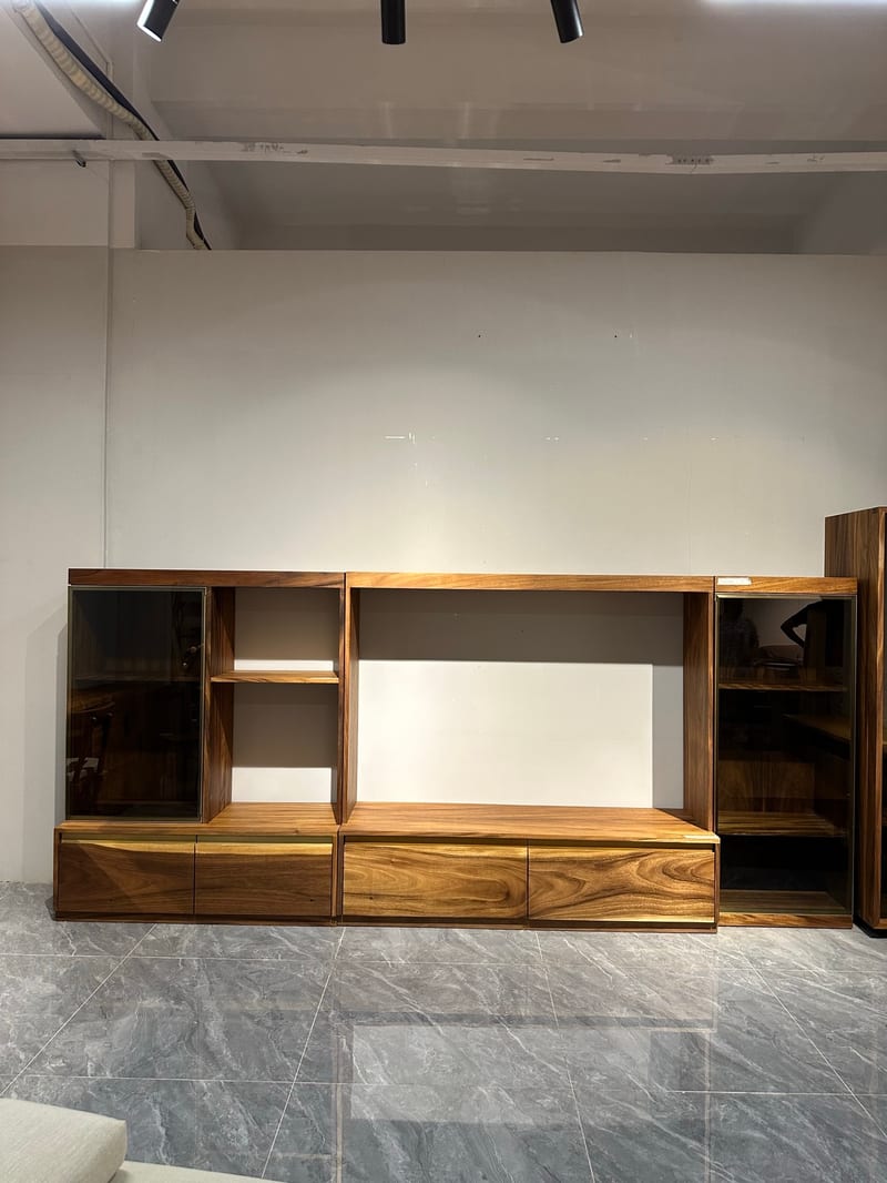 DAaZ Wabi-Sabi Solid Albizia Wood Modular TV Stand