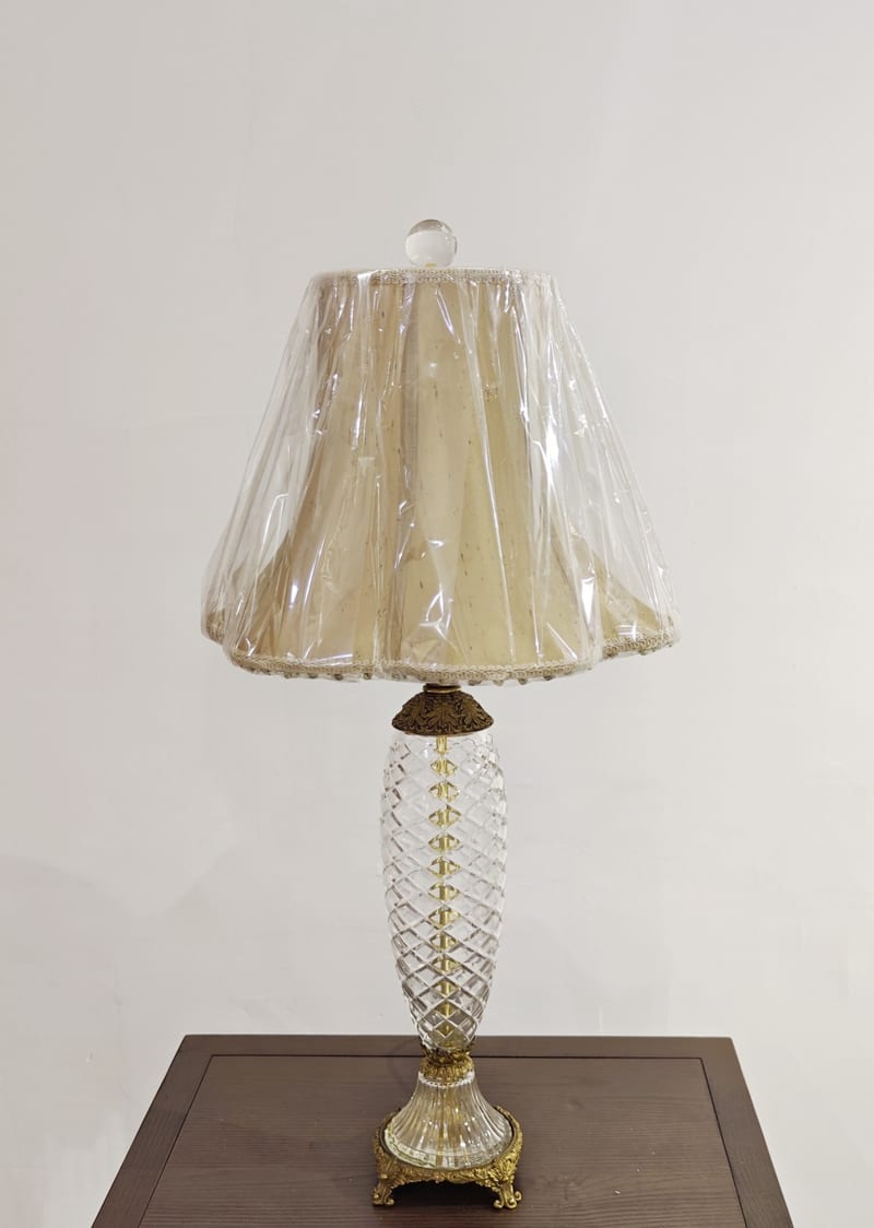 Copper-Wrapped Ceramic Crystal Table Lamp