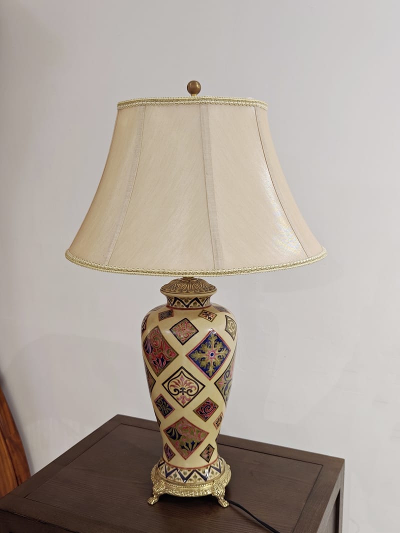 Hipway1866 Copper-Wrapped Ceramic Hand-Painted Table Lamp