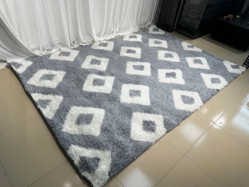 Aililan DT-1101 Modern Gray-White Rectangular Rug