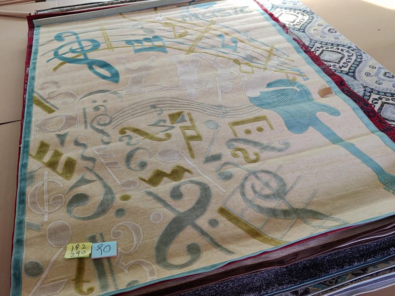 Jimei Themis Imported Rug, Cotton-Linen-Polyester Blend