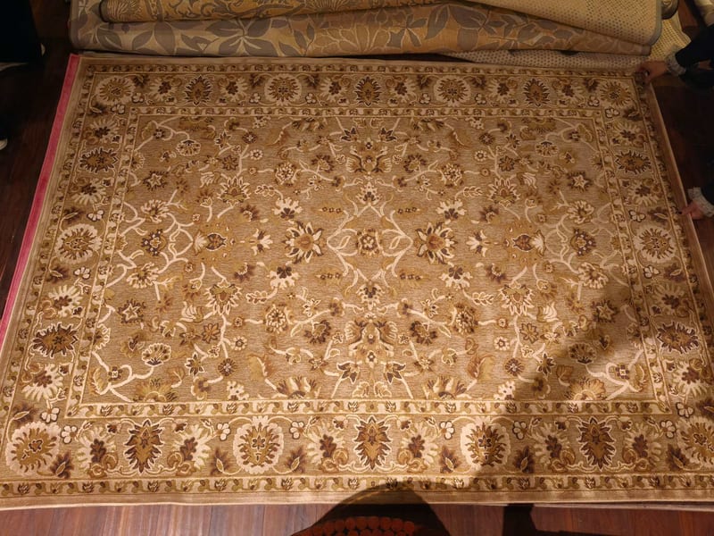 Jimei Vintage Beige Imported Fabric Rug