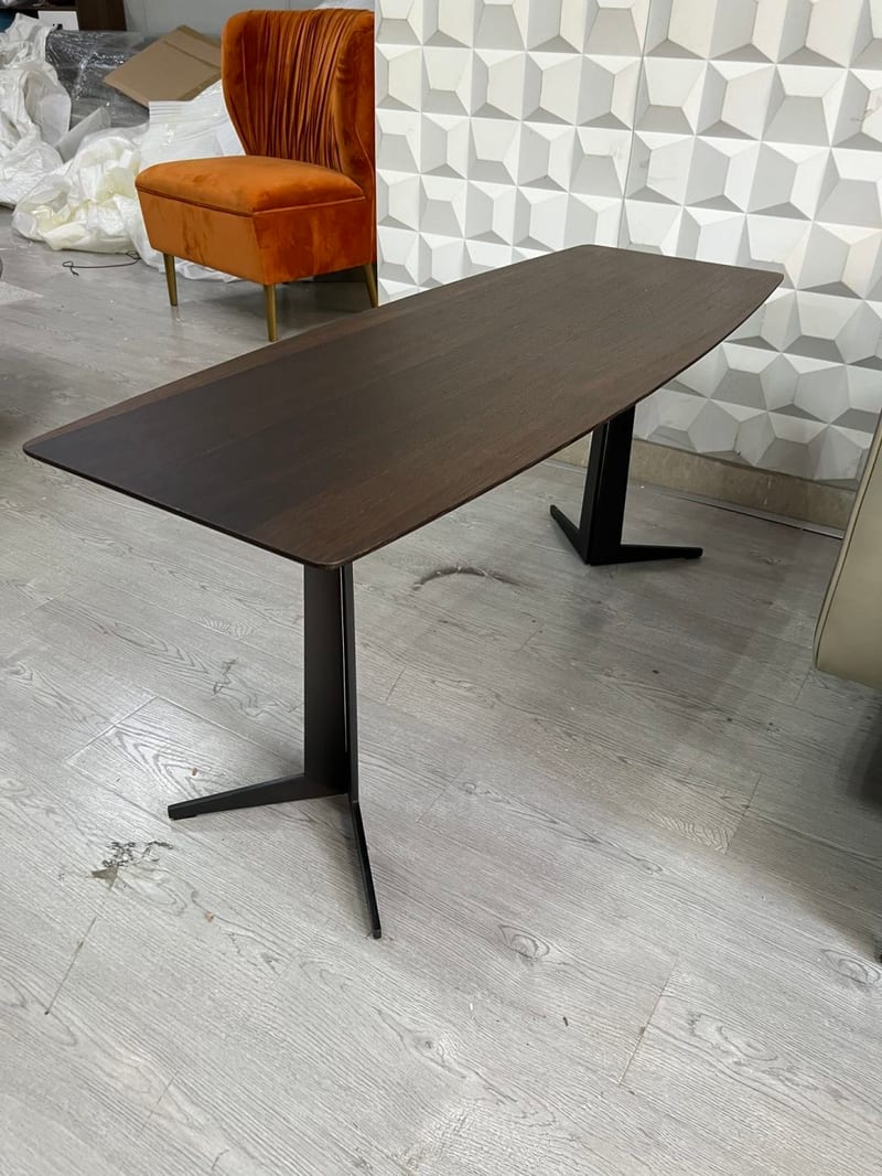 Rui Meng Modern Sofa-Back Console & Side Table, Wood Veneer Top
