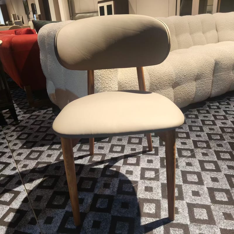 Solid Ash Wood & Mastrotto Leather Dining Chair