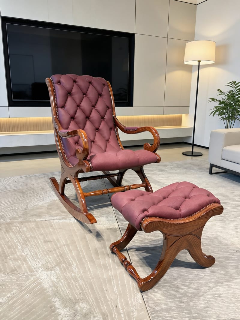 STDOME Wujinmu Suede Leather Rocker Recliner