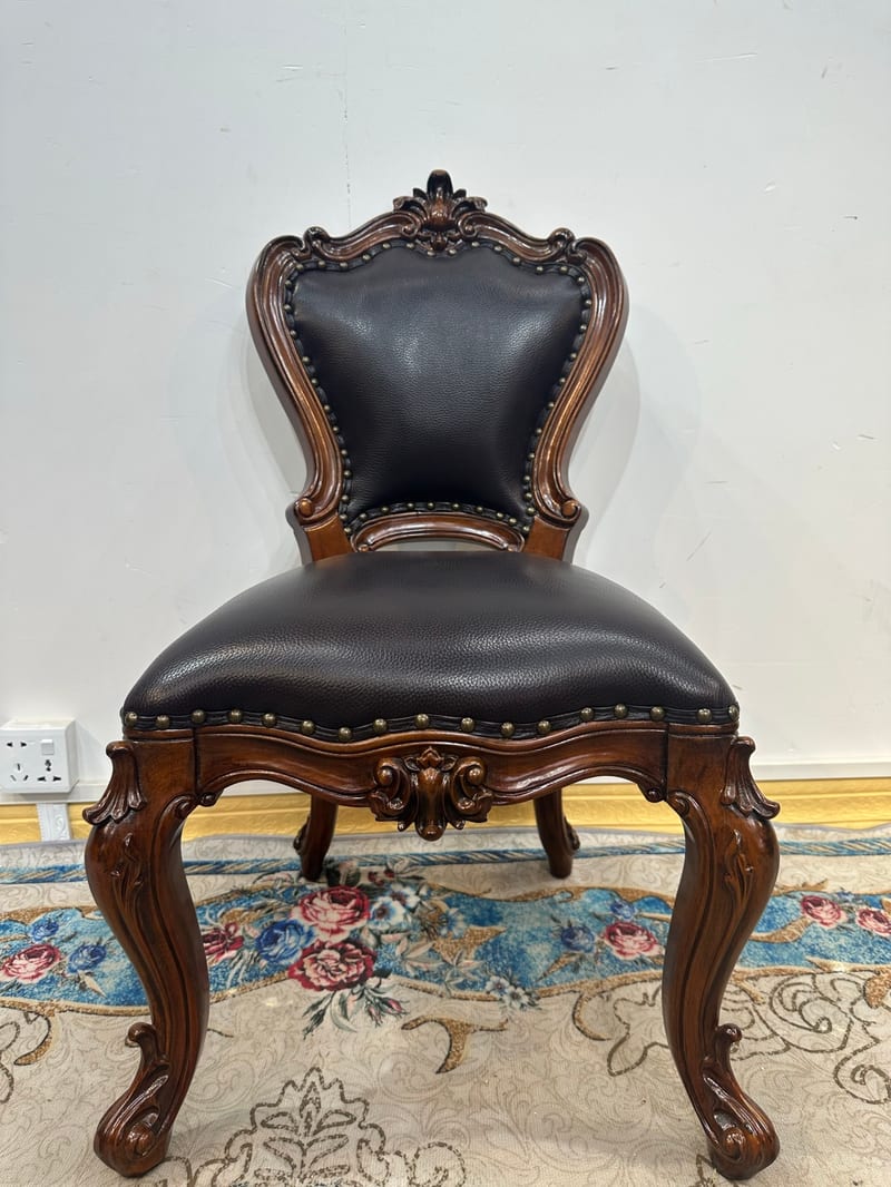 ZD804 American Solid Wood & Leather Vanity Stool