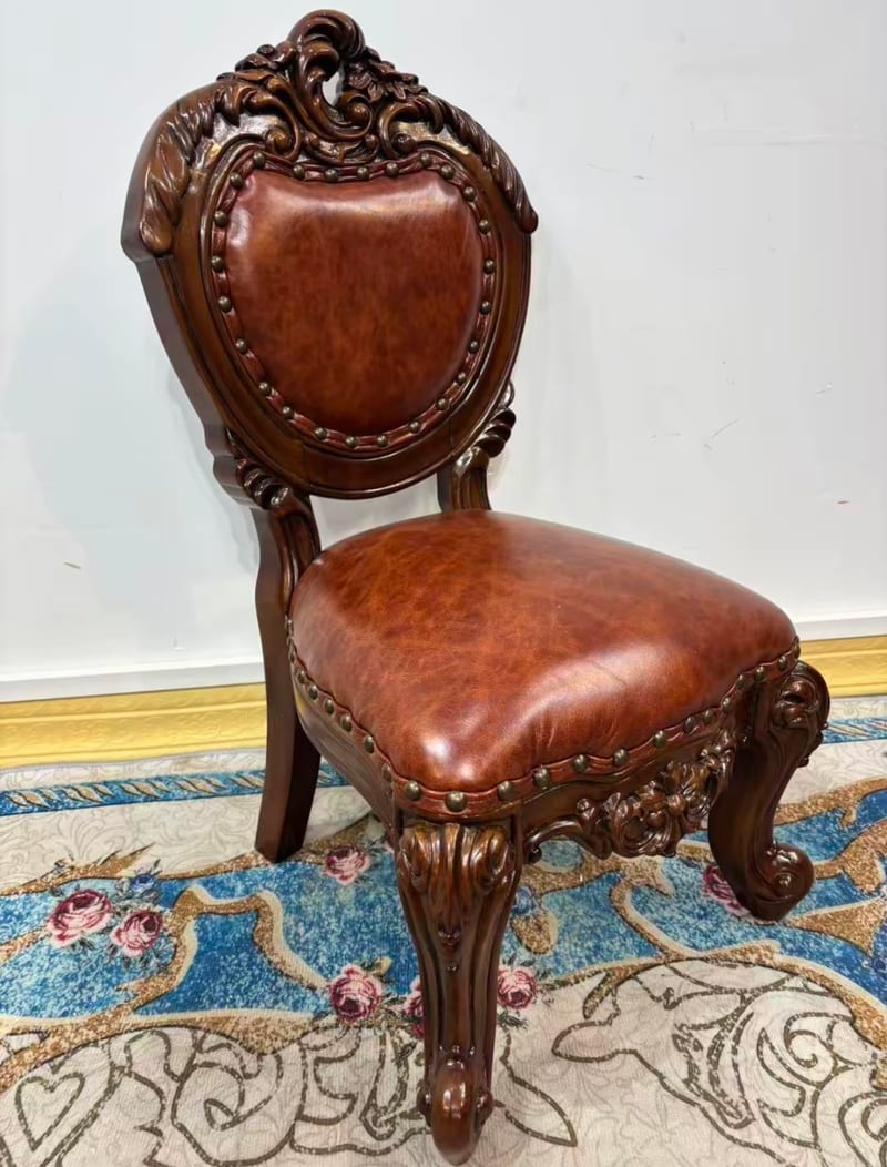 No.11 Mahogany Solid Wood Leather Child Stool