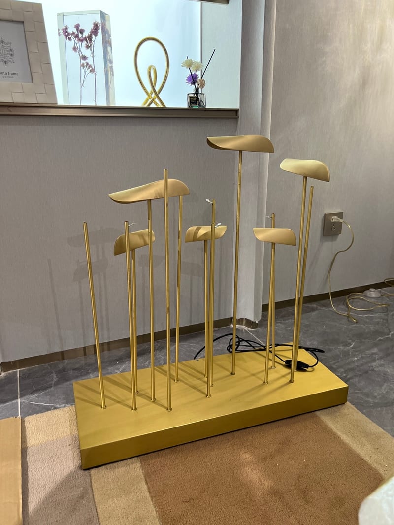 Modern Gold Metal Table Lamp, Electroplated Finish