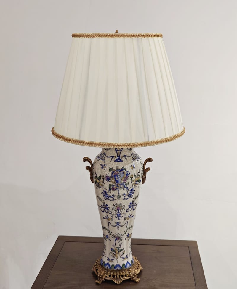 Hipway1866 Copper-Clad Ceramic Crackle Table Lamp