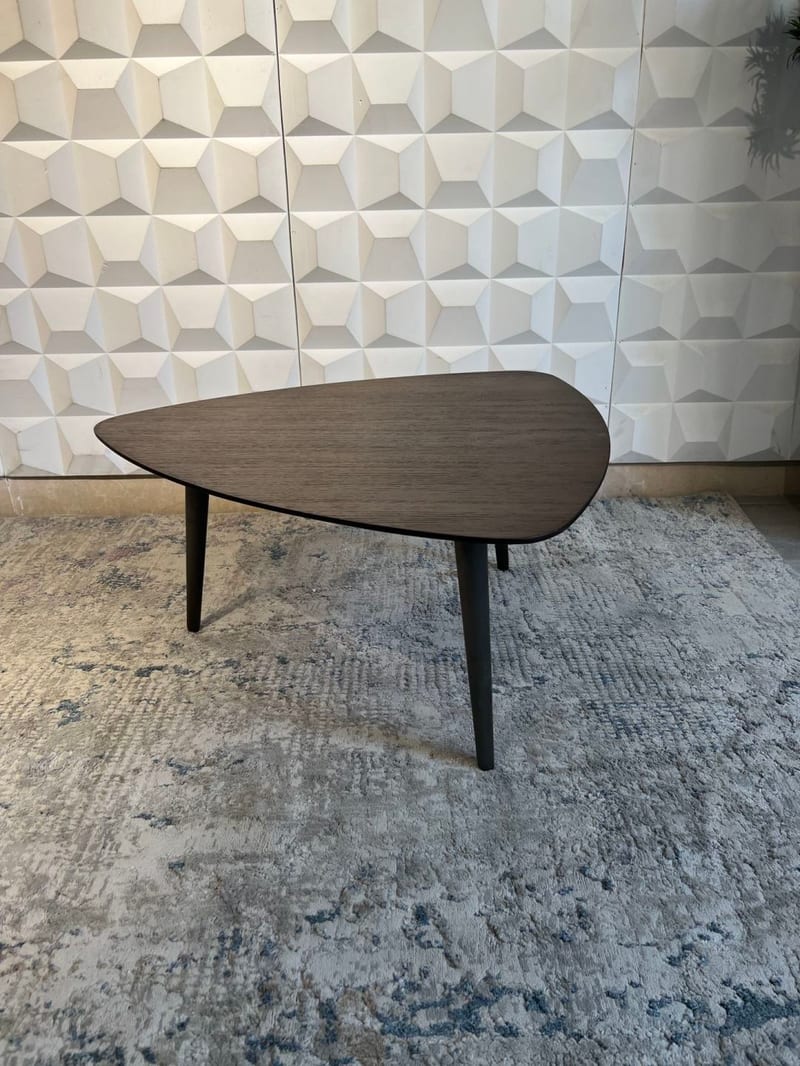 Ruimeng SL1511 Triangular Side Table, Dark Brown Veneer