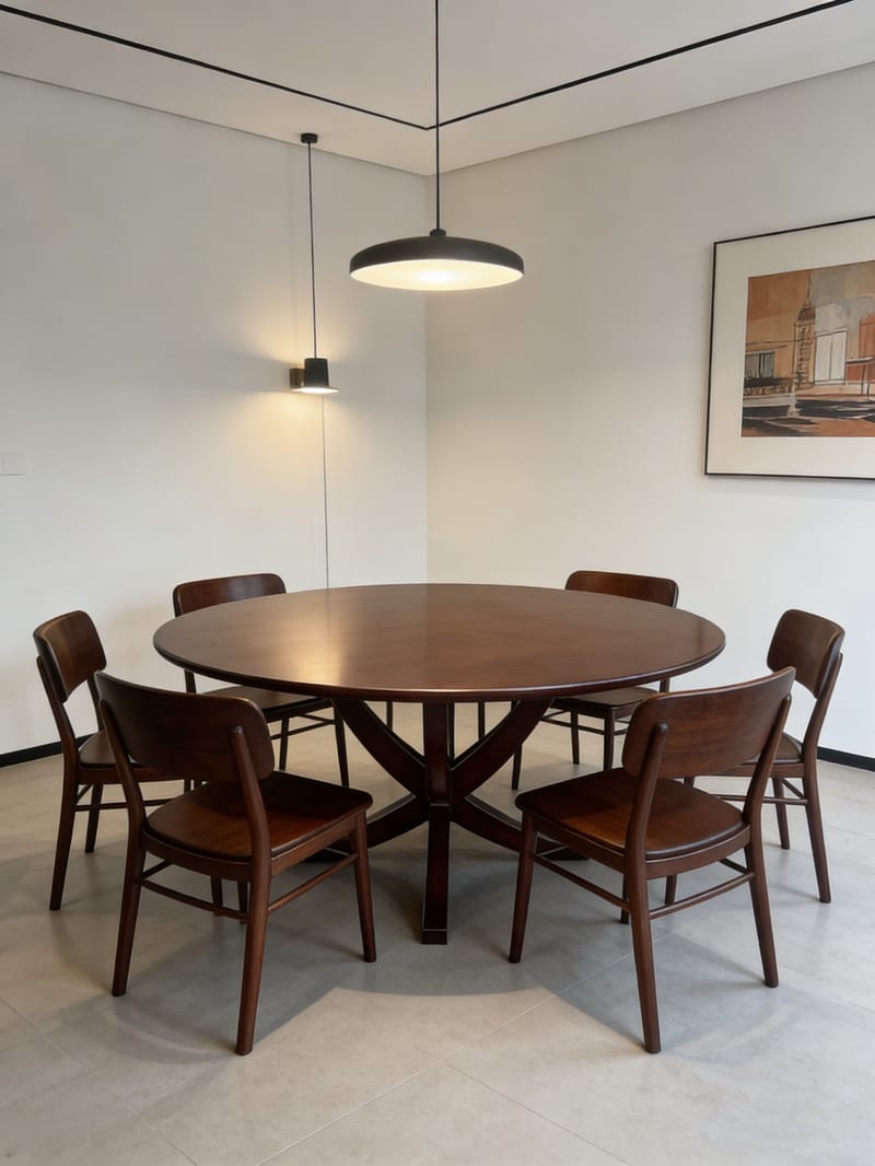 Jifanxi George Home Solid Birch Round Dining Table