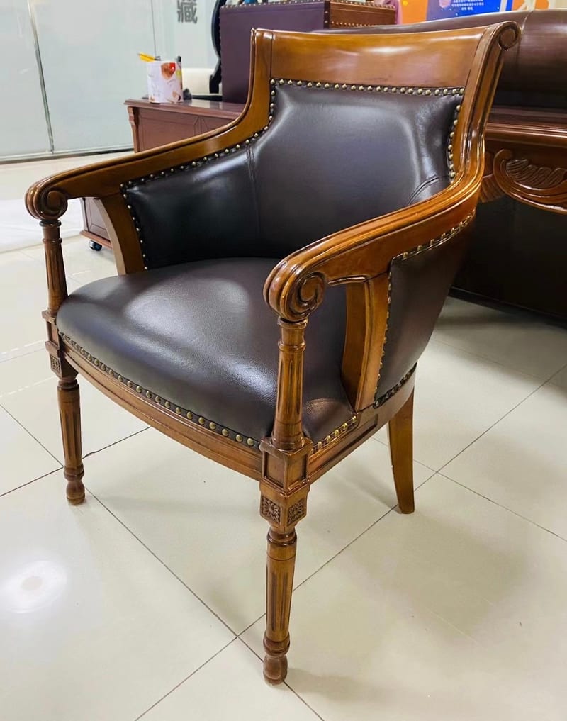 OEN American Country Leather Accent Chair