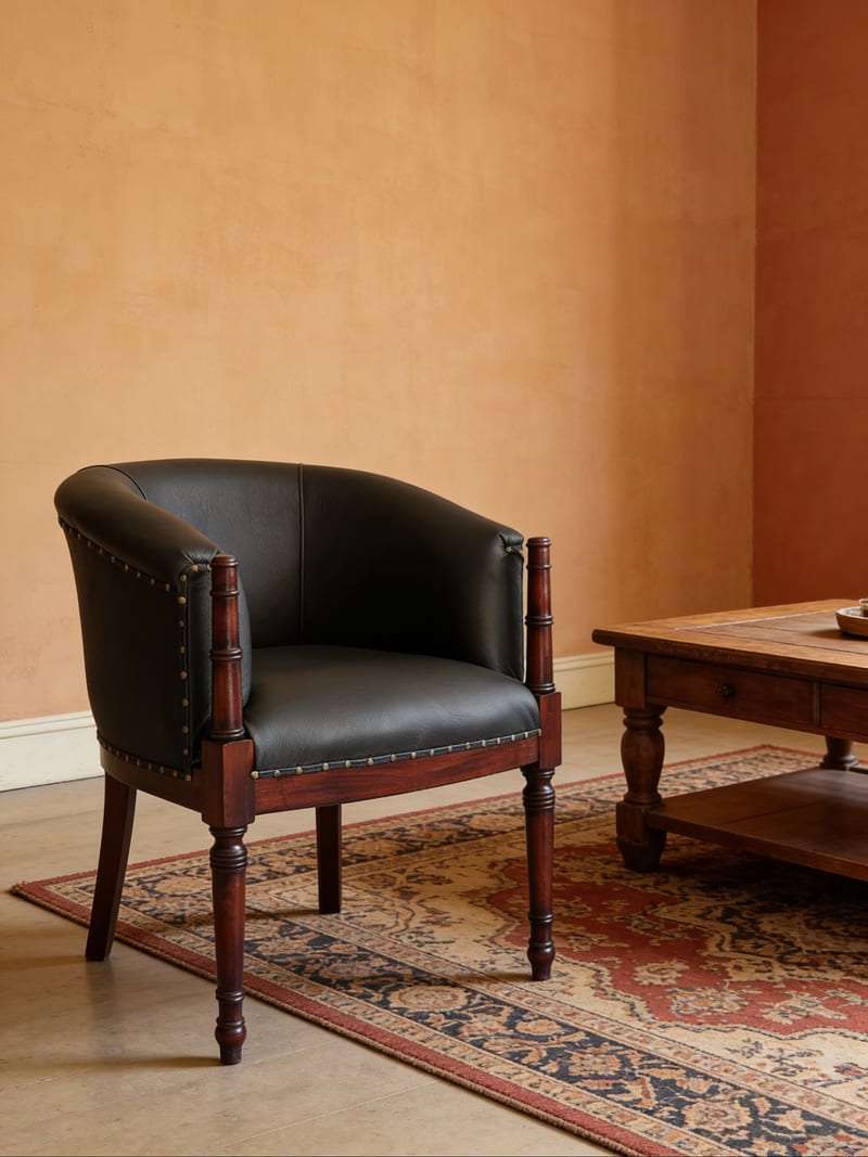 Bally William D2033 Full-Leather Hand-Carved Armchair