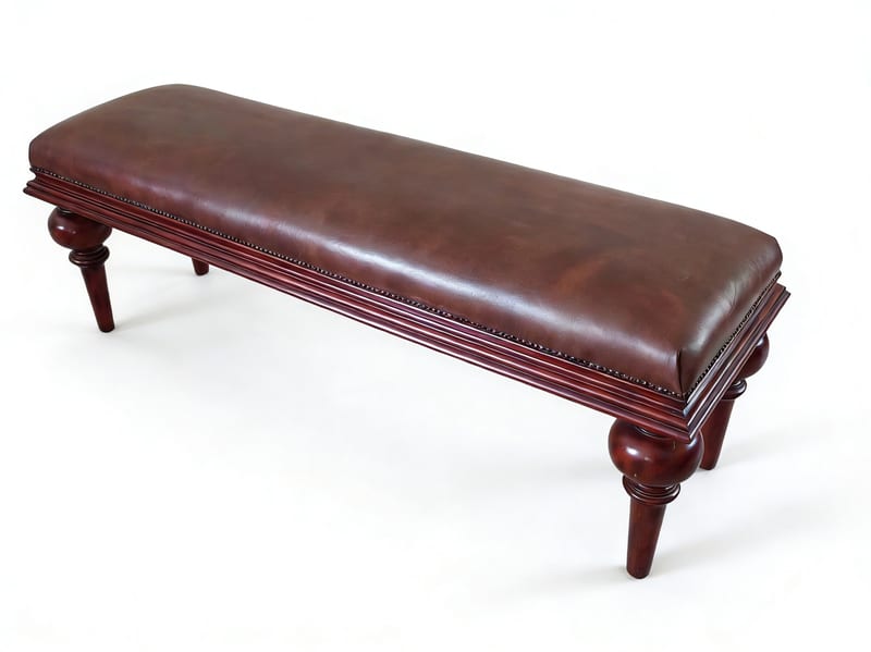 SCHI-RRU Italian Solid Wood Leather Bed Bench