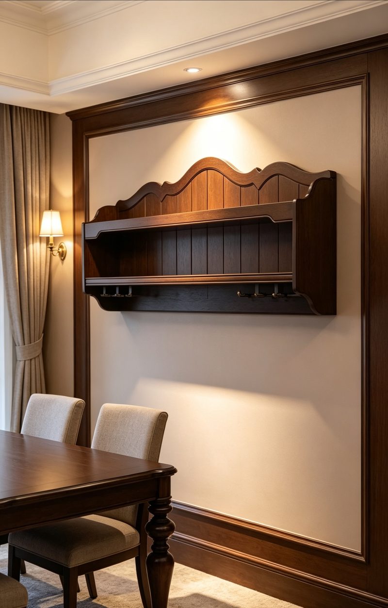 Renhao Fifth Avenue American Walnut Wall-Mounted Cabinet Bookcase