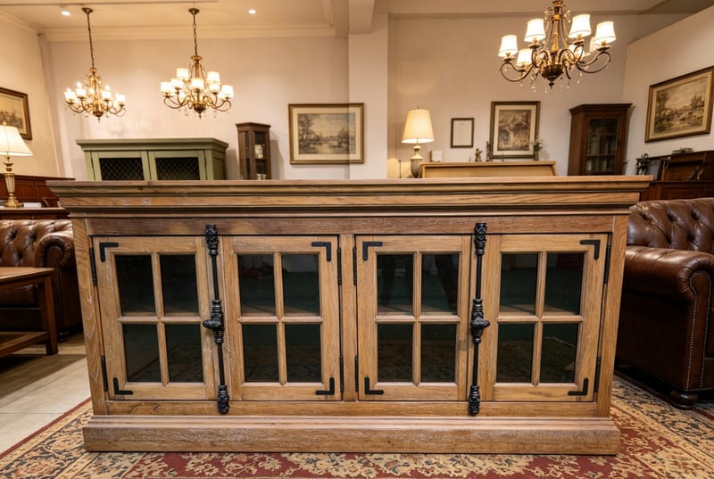 American Distressed Solid Oak Sideboard