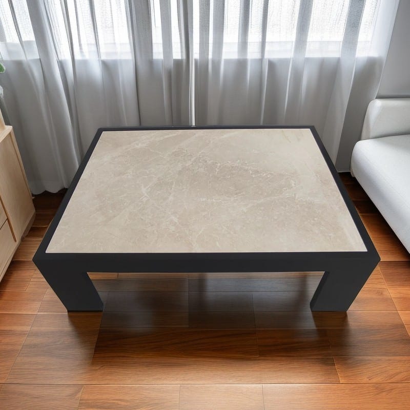 CK Long Coffee Table CKH-757-203, Alder & Natural Marble