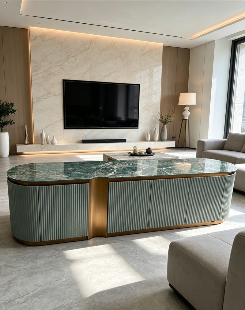 Renhao Yijun International Amazon Green Sintered Stone TV Stand