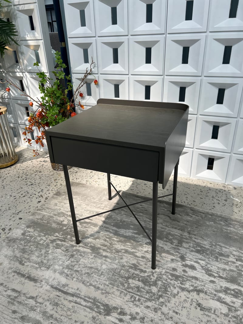 Menoir BMF-CJ-217A Modern Black Metal Square Side Table