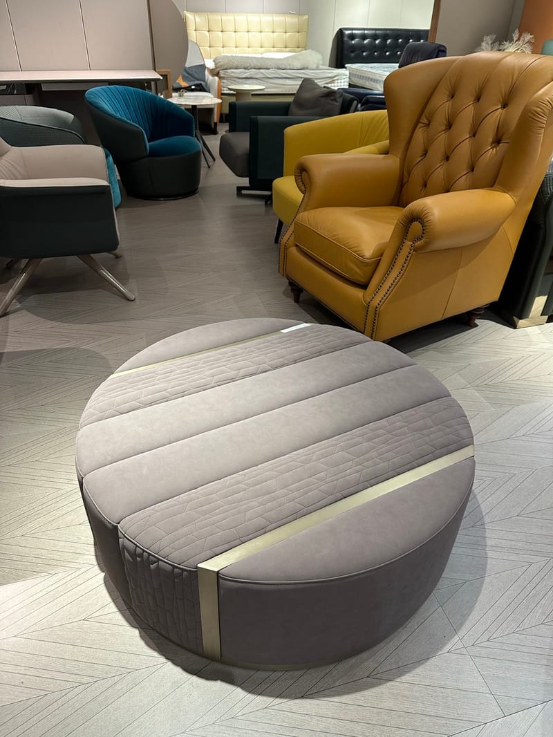 Basen Jizhi Beini Round Fabric Ottoman