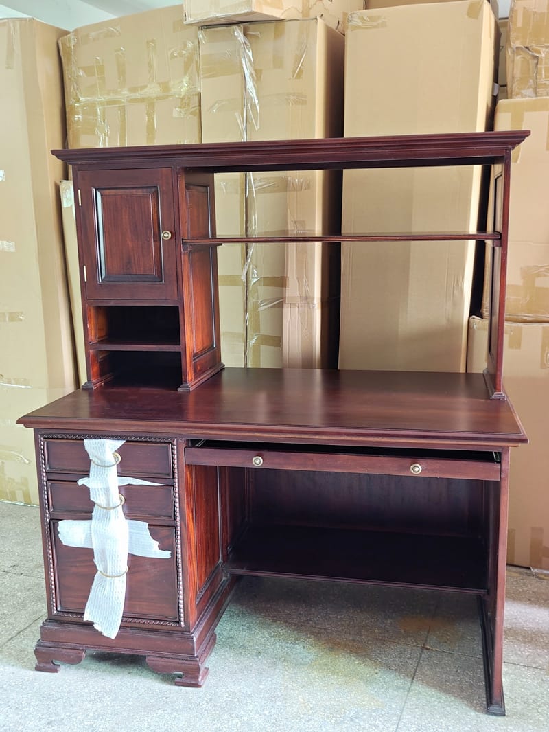 Bally William A2004 Solid Mahogany Desk & Bookshelf Set